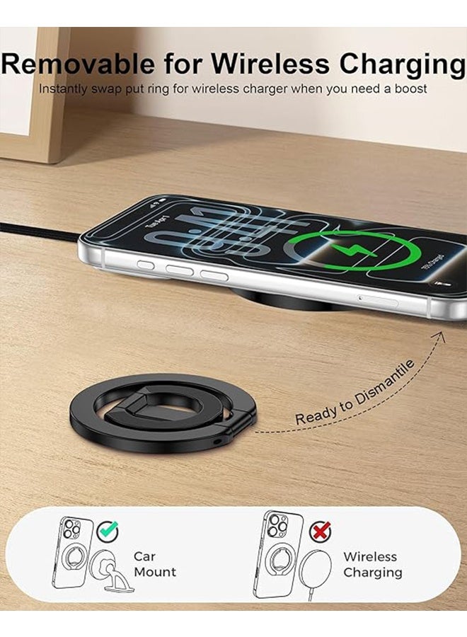 MagSafe Phone Grip Holder Dual-Sided Magnetic Finger Ring Adjustable Kickstand Loop for iPhone 17/16 Pro Max/15 Plus/14 Pro/13 Mini/12, Samsung, Magnet Phone Stand Grip Compatible with Mag Car Mounts - Image 4